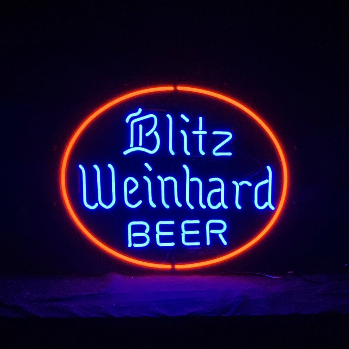 " Blitz Weinhard Beer neon sign glass - bright and vibrant logo, perfect for bars, business shop, and man caves."