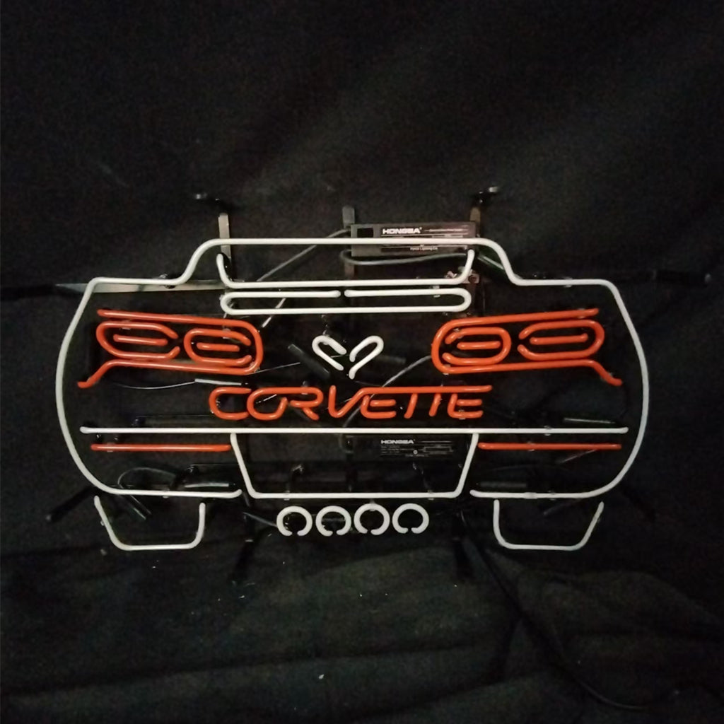 Corvette Blue Auto Car Neon Signs