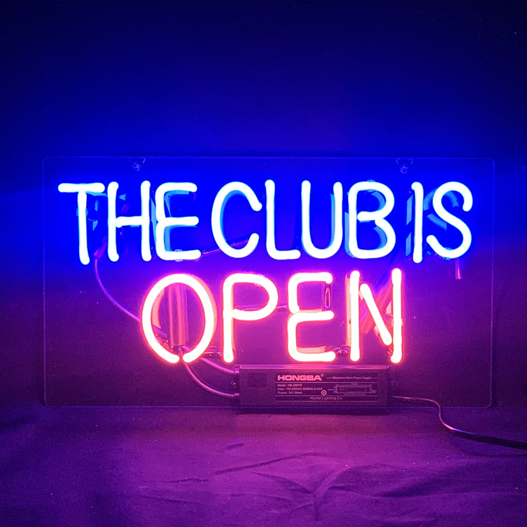 "The Club is Open neon signs- perfect for business shop, bars, homes wall night lamp"