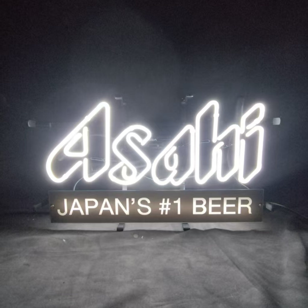 Japan's #1 Beer Asahi Neon Sign Handmade Glass Wall Art Bar Lamp