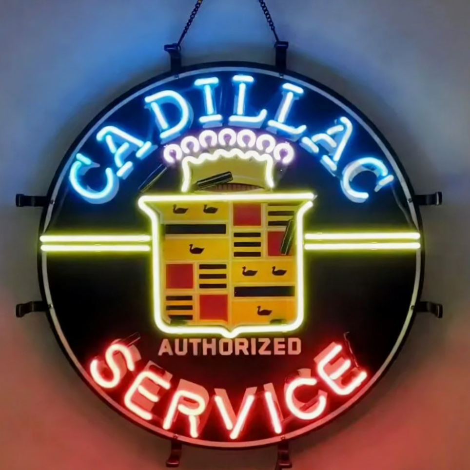 Authorized Cadillac Service Neon Real Neon Sign – Neon Signs Land