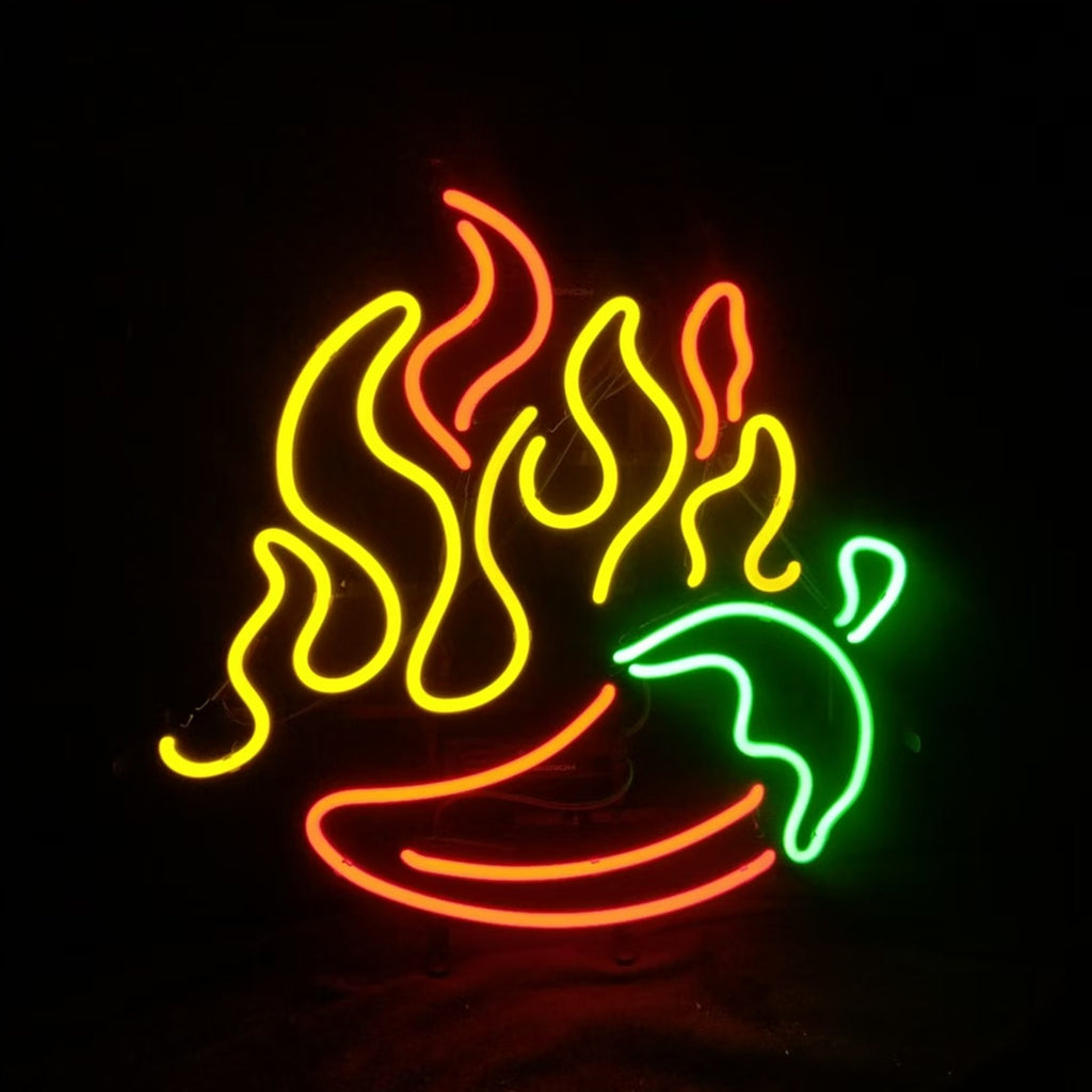 Fire BBQ Pepper Neon Signs