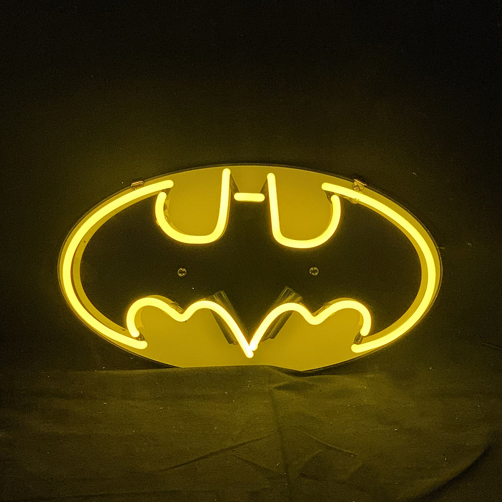 Batman Wire Sign Batman Bat with Acrylic Logo Neon Light Sign 100% Custom Real Glass ...