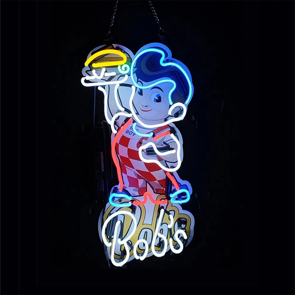 Bob's Big Boy White Neon Signs Light