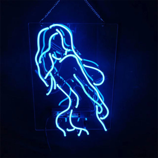 "Blue Sexy Girl Live Nudes neon signs- perfect for business shop, bars, homes wall night lamp"