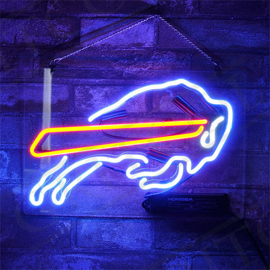 Buffalo bills sport logo neon sign, handmade real glass, perfects for man caves.