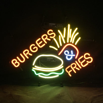 "Burgers Fries neon signs- perfect for business shop, bars, homes wall night lamp"