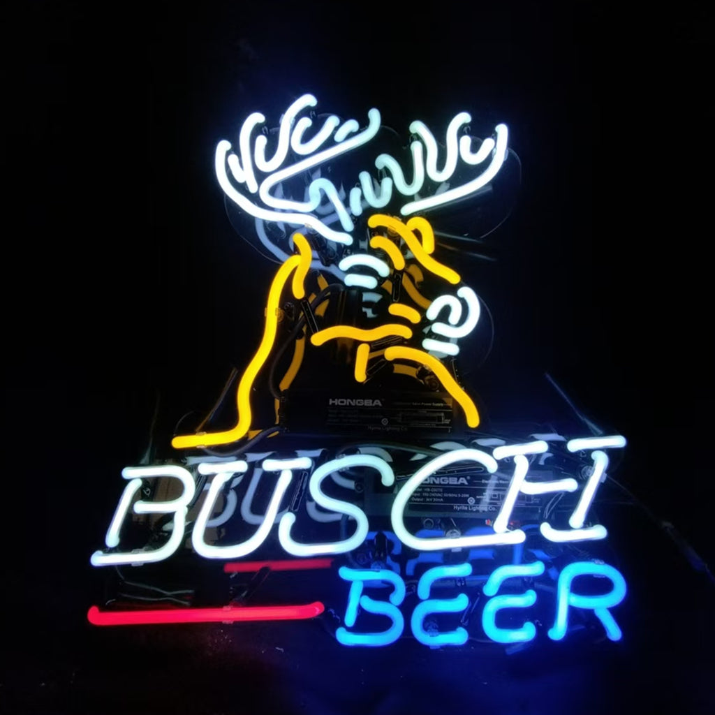 Busch Light Deer Stag Head Neon Signs Light