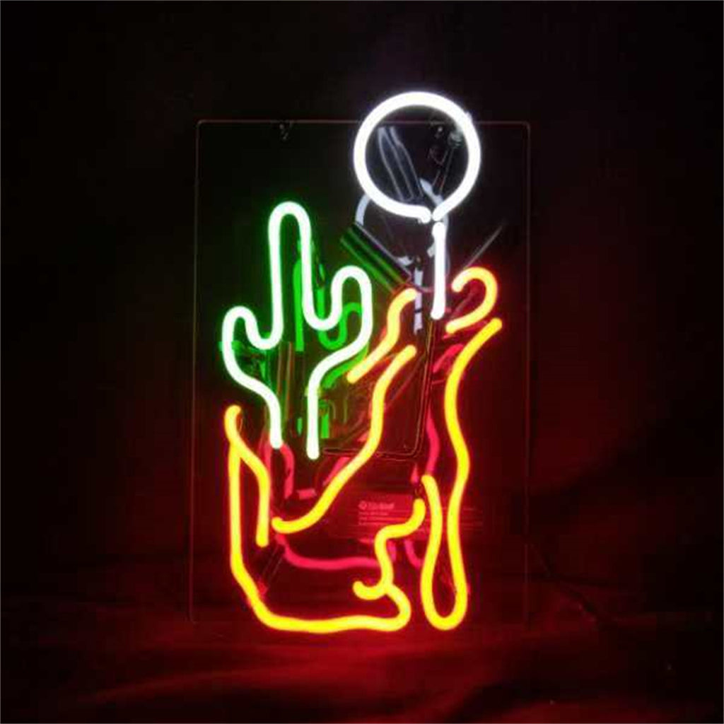 Cactus Wolf Moon Neon Signs