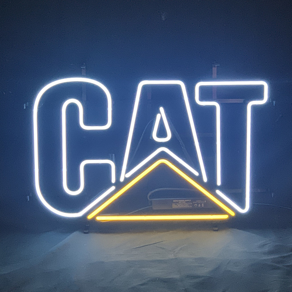 "Caterpilla Cat neon sign glass - perfect for adding character to man caves and auto shops."