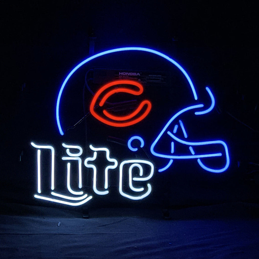 Chicago Bears Helmet Miller Lite Neon Signs