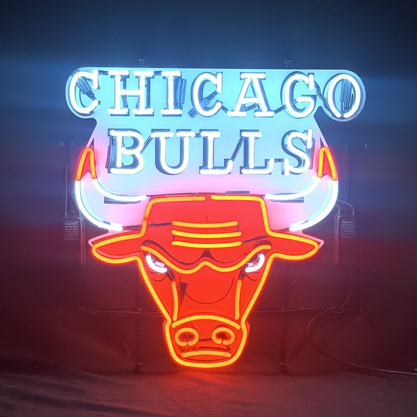 Chicago Bulls Logo Neon Signs Glass- sleek and stylish, perfect for garages, man caves, and auto enthusiasts."