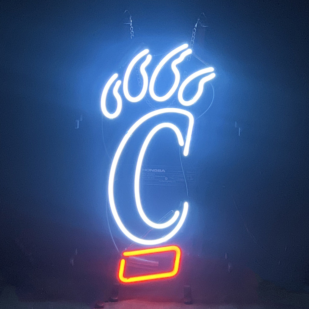 "Cincinnati Bearcats Sport Logo Neon Signs Light- sleek and stylish, perfect for garages, man caves, and auto enthusiasts."