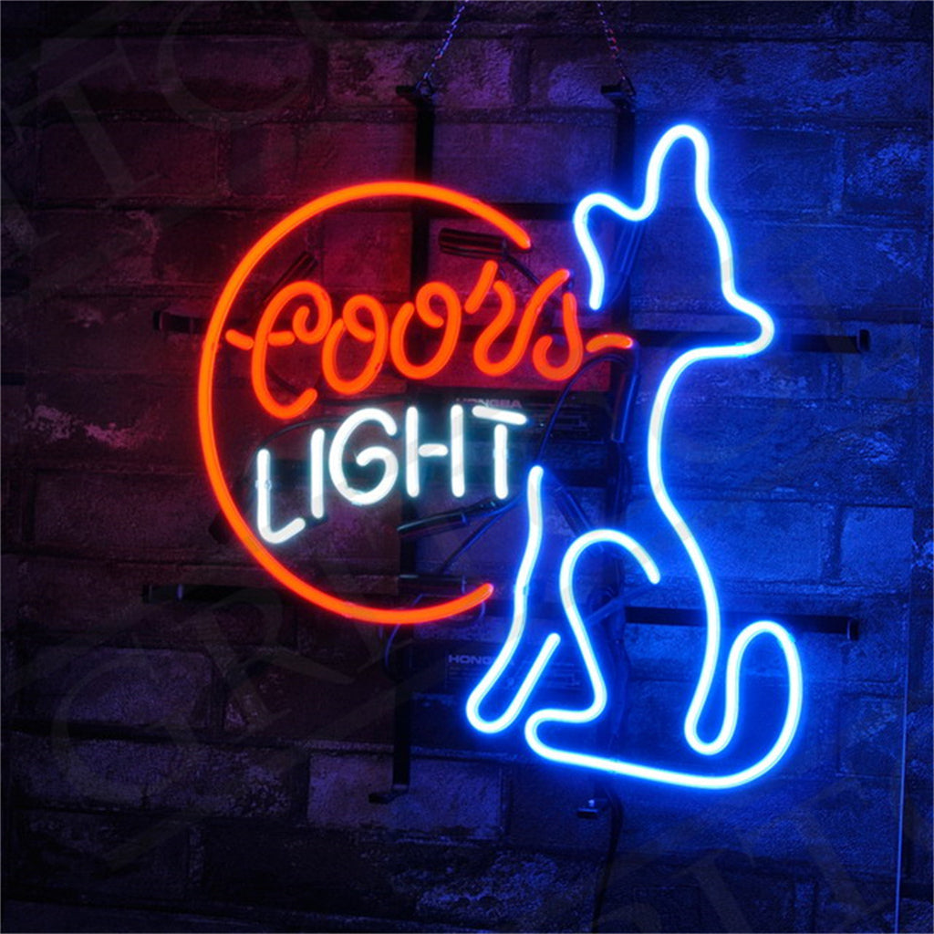 Coors Light Coyote Wolf Moon Neon Signs Light