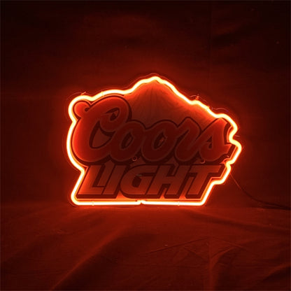Coors Light Neon Sign Outline with UV-printed