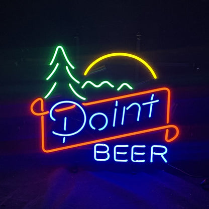 Point Beer Mountain Sunrise Neon Sign Light