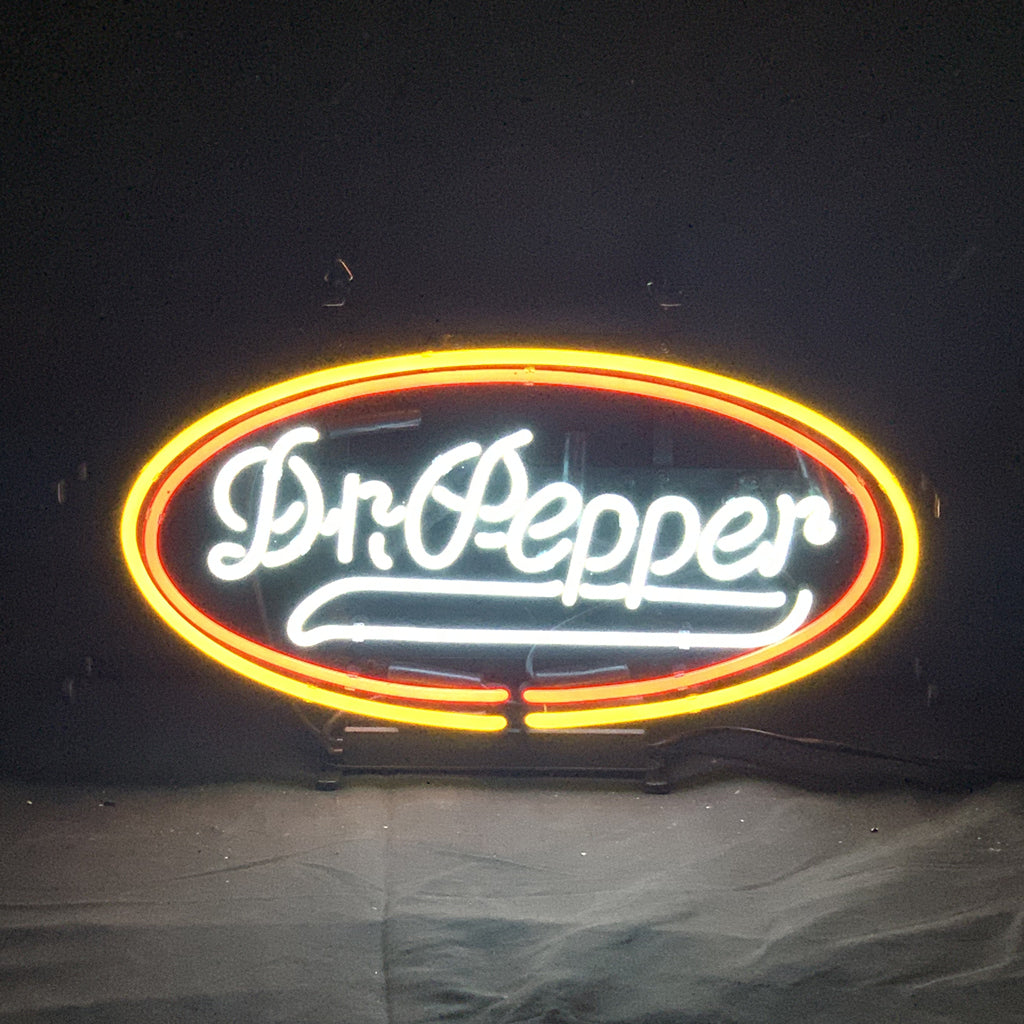 "Dr Pepper neon sign glass- perfect for garages, man caves, shops. Eye-catching on wall and window"