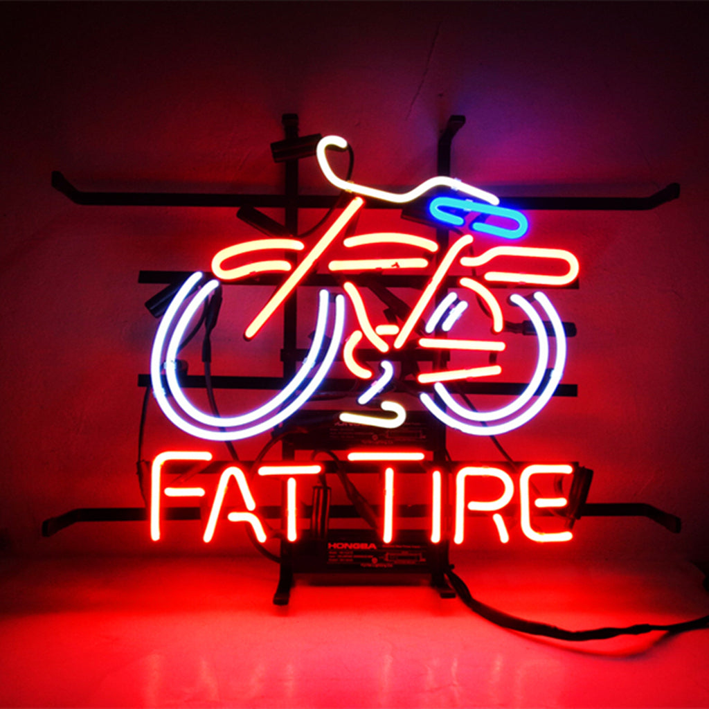 Fat Tire Bicycle Bike Neon Signs Light