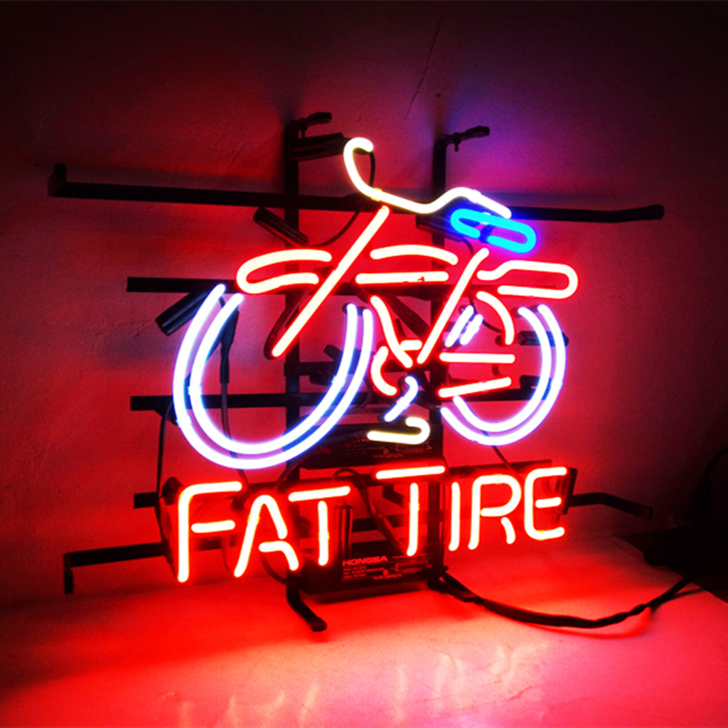 Fat Tire Bicycle Bike Neon Signs Light