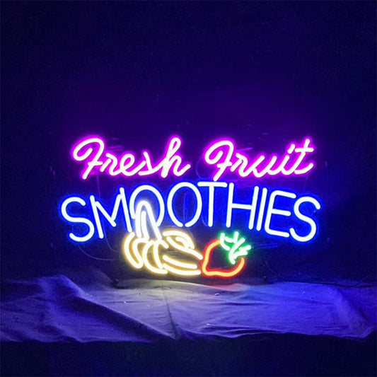 "Fresh Fruit Smoothies neon signs- perfect for business shop, bars, homes wall night lamp"