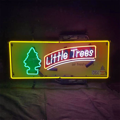 "Little Trees Make in USA neon signs with HD Printed Logo- perfect for garages, man caves, or game rooms, ideas for gift"