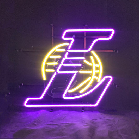 Los Angeles Lakers Basketball Logo Neon Signs Glass- sleek and stylish, perfect for garages, man caves, and auto enthusiasts."