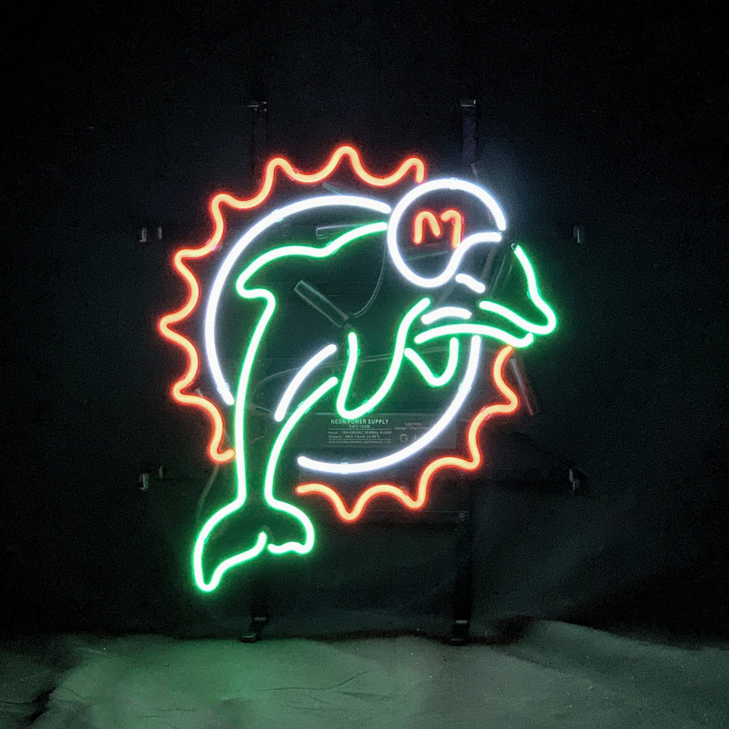 Miami DolphinsFootball Logo Neon Signs Glass- sleek and stylish, perfect for garages, man caves, and auto enthusiasts."