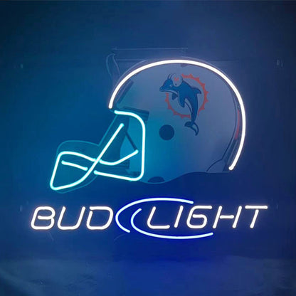 Miami Dolphins Helmet Bud Light Neon Light Sign