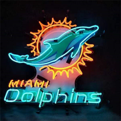 Miami Dolphins With Acrylic Logo Neon Signs Light