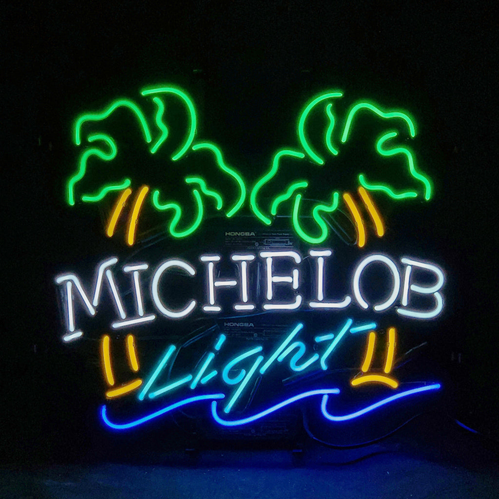 Michelob Light Coconut Palm Tree Neon Light Sign