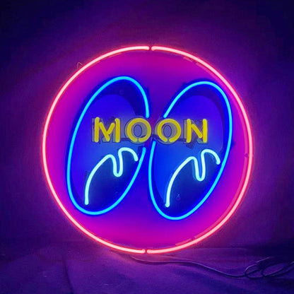 Moon Eyes Neon Signs Pink