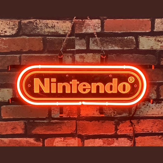 "Nintedo neon signs with HD Printed Logo- perfect for garages, man caves, or game rooms, ideas for gift"