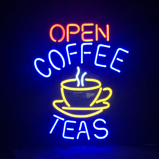 "Open Coffee Teas neon signs- perfect for business shop, bars, homes wall night lamp"