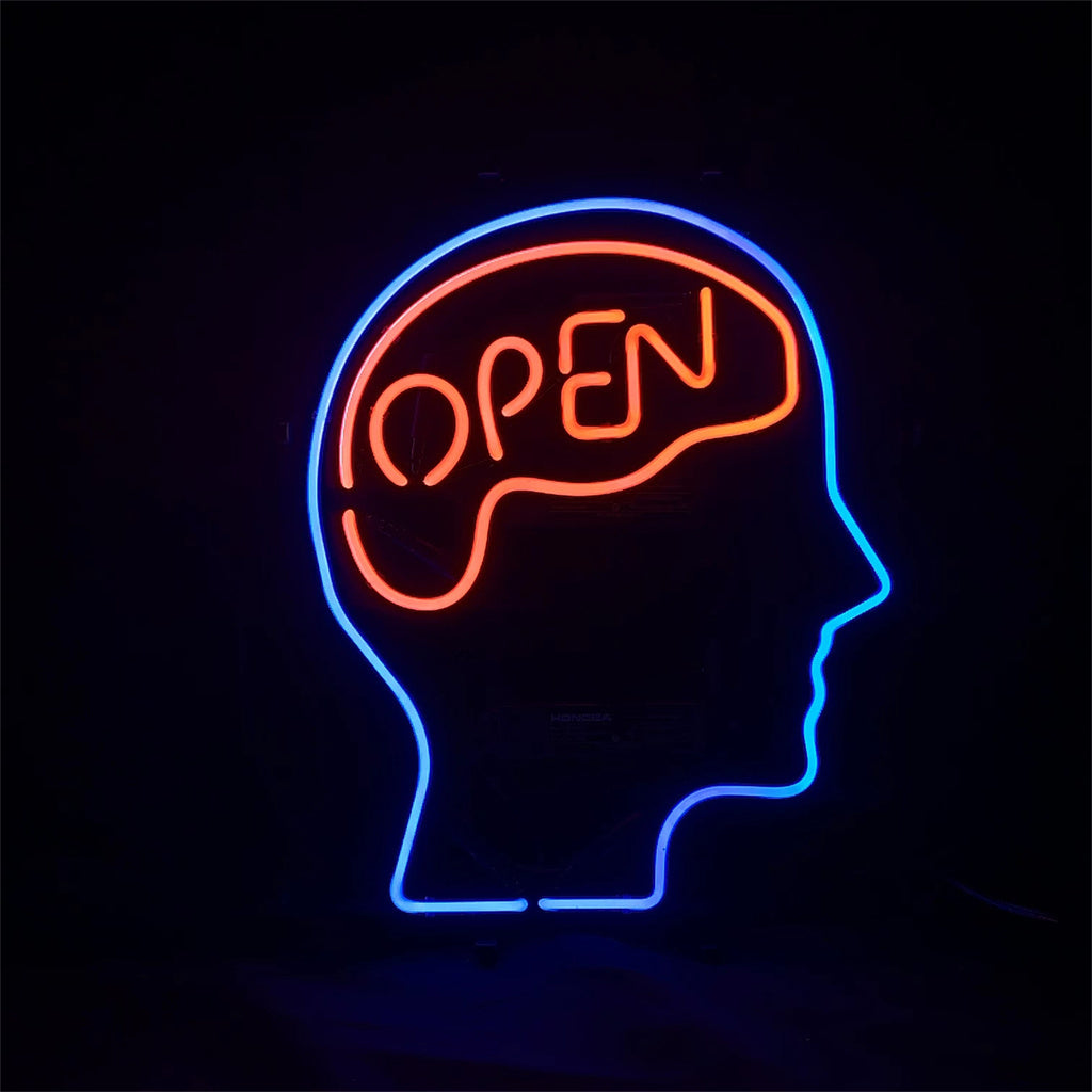 Open Minded Sign Open Mind Neon Light Sign 100% Custom Real Glass Wall Art – Neon Signs Land