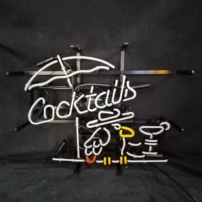 Cocktails with Under Umbrella Parrot Neon Signs