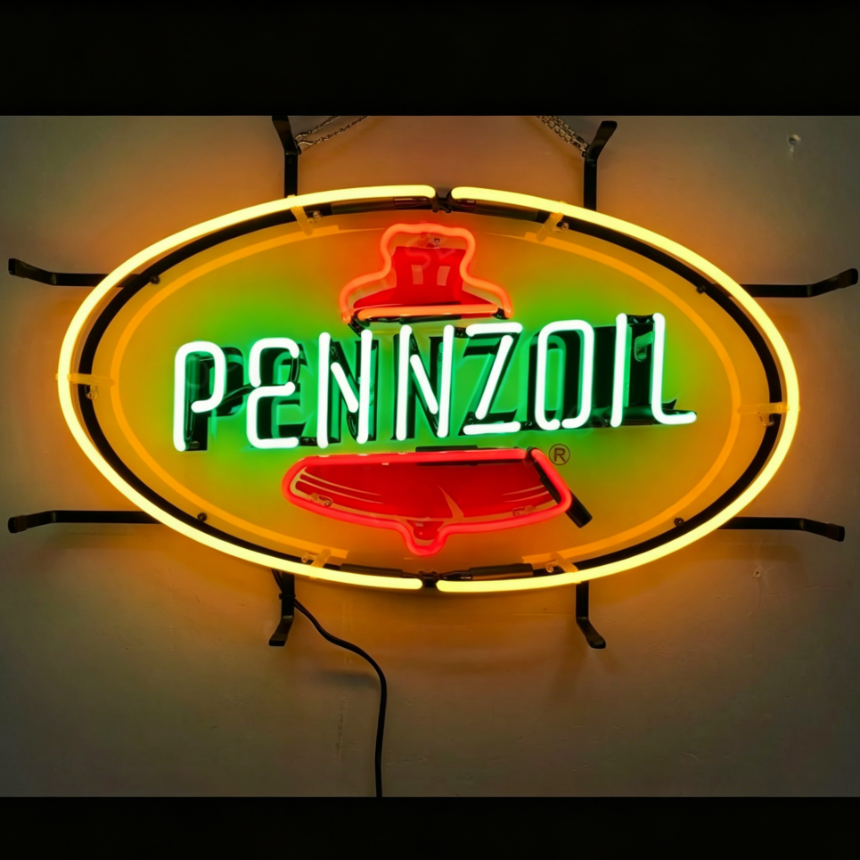 Pennzoil Motor Oil Gasoline Gas Real Neon Sign