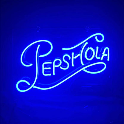 Pepsi Cola Neon Sign Font-Pure handcrafted glass tube neon font, suitable for wall decoration in bars, rooms, etc. 