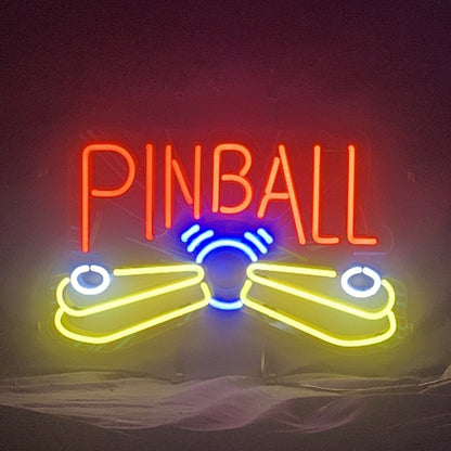 "Pinball Game Machine neon sign glass- perfect for garages, man caves, shop. Eye-catching on wall and window"