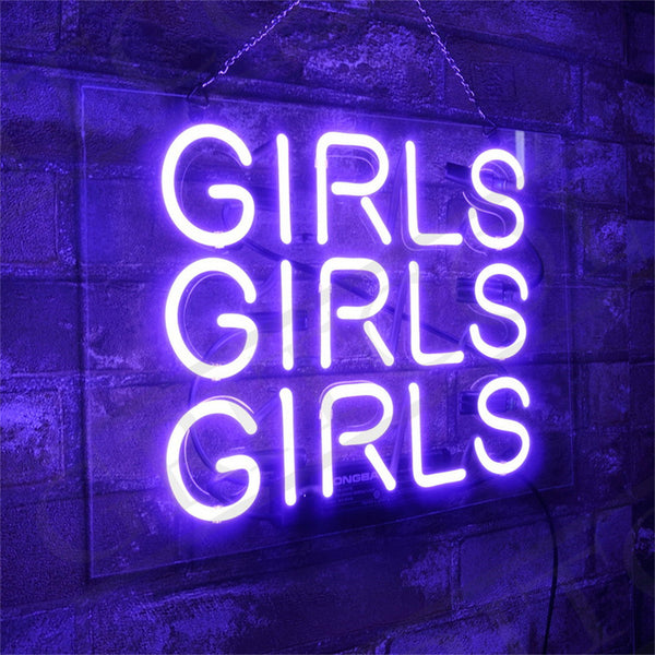 Girls Girls Girls Neon Light Sign 100% Custom Real Glass Wall Art ...