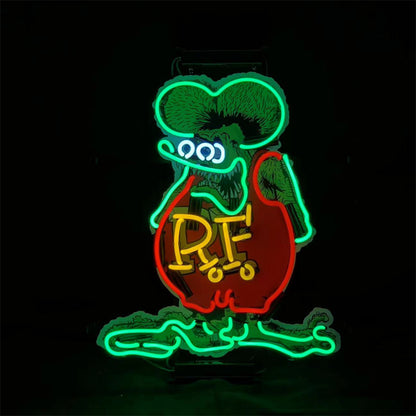 RF Rat Fink Mouse with Acrylic Logo Neon Signs Light