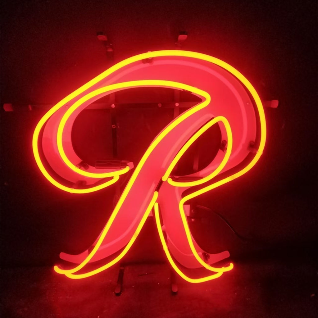 "Rainier Runner Beer neon sign glass - bright and vibrant logo, perfect for bars, business shop, garage, man caves wall decor."