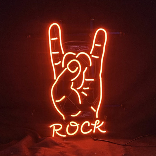 "Rock Hand neon signs- perfect for business shop, bars, homes wall night lamp"