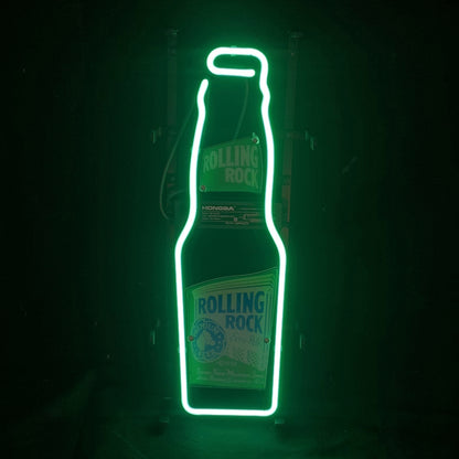 Rollin Rock Bee with Bottle Neon Sign Light