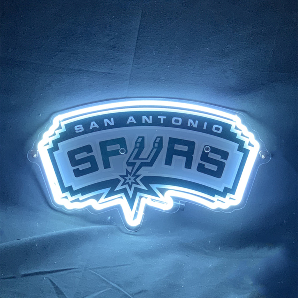 "San Antonio Spurs Sport Logo neon signs with acrylic Logo- perfect for garages, man caves"