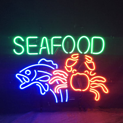 Seafood Fish Crab Neon Signs Light