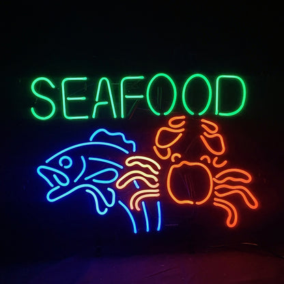 Seafood Fish Crab Neon Signs Light