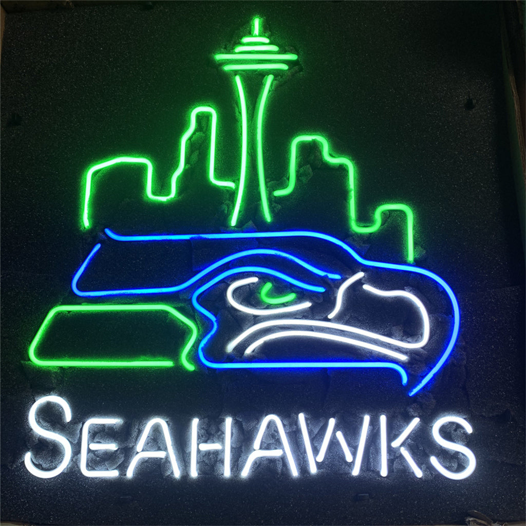 Seattle Skyline Seahawks Logo Neon Signs Light