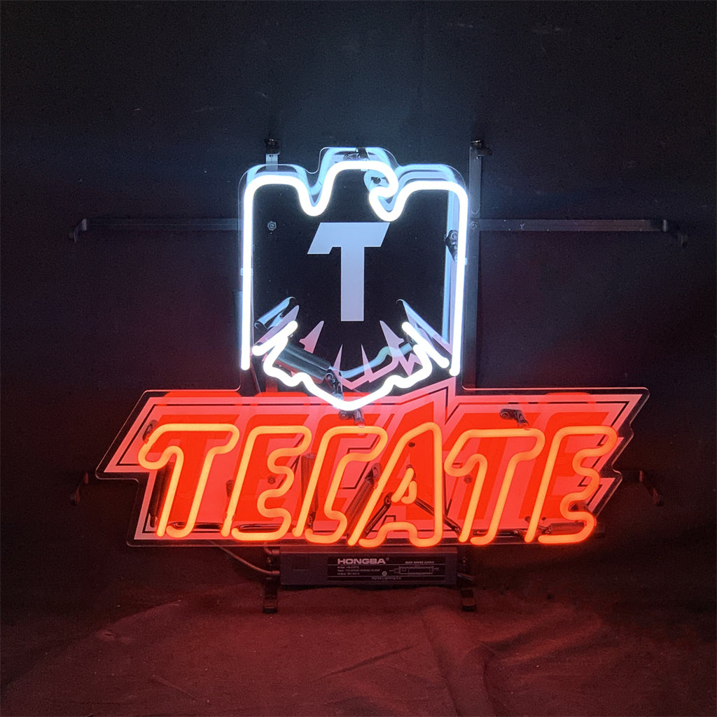 "Acrylic eagle T Tecate neon sign glass - bright and vibrant logo, perfect for bars, shops, man caves gift decoration."