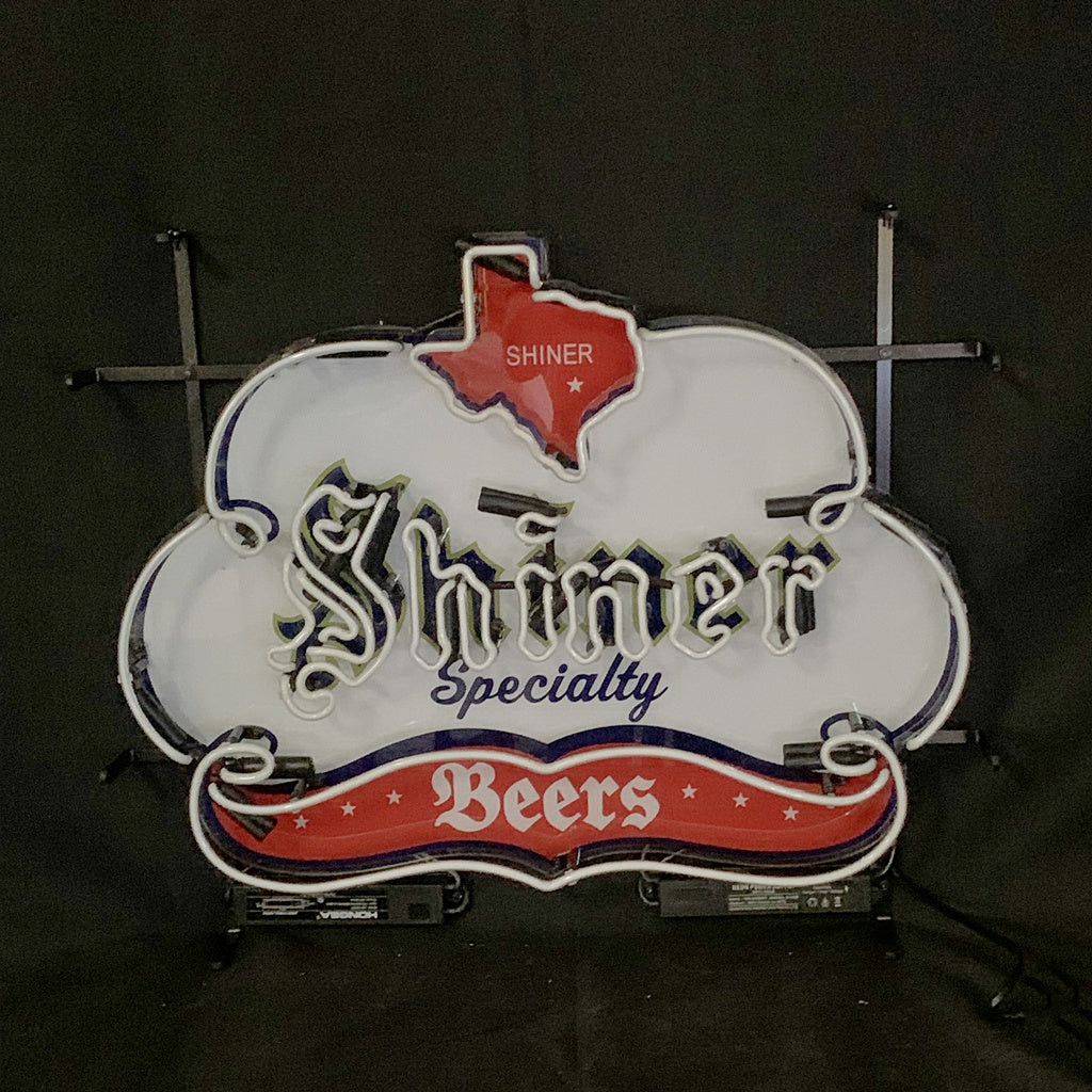 Shiner Specialty Beers with Texas Map Neon Sign Light