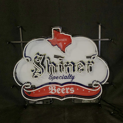 Shiner Specialty Beers with Texas Map Neon Sign Light